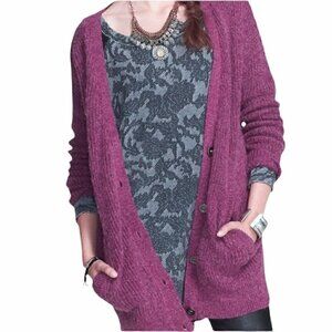 Free People Oversized Cloudy Day Fuzzy Long Cardigan size M